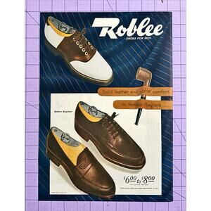 1945 Roblee Men's Shoes Raglan Saddle Penny Loafer Vintage Print Ad